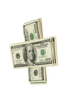 Stack of money isolated on white Stock Photos