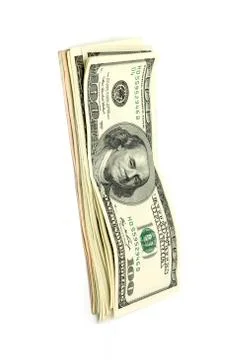 Stack of money isolated on white Stock Photos