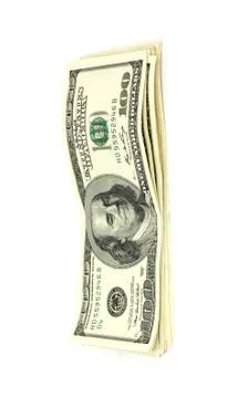 Stack of money isolated on white Stock Photos