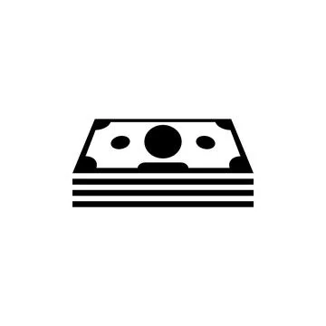 Stack Money, Pack Cash, Wad Dollars. Flat Vector Icon illustration. Simple bl Illustrazione stock