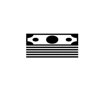 Stack Money, Pack Cash, Wad Dollars Solid Flat Vector Icon Isolated on Whit.. Stock Illustration