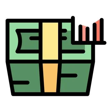 Stack of money showing decreasing profit in finance Stock Illustration