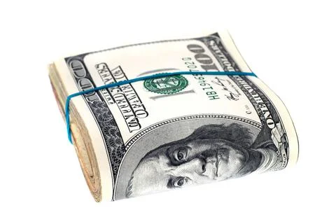 Stack of money Stack of money- cash of US dollars isolated on white backgr... Stock Photos