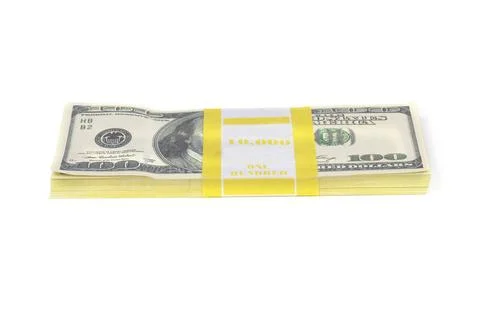 Stack of money Stack of money- cash of US dollars isolated on white backgr... Stock Photos