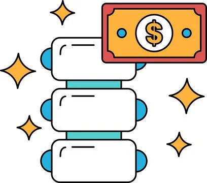 A stack of money is on top of a stack of boxes Illustrazione stock