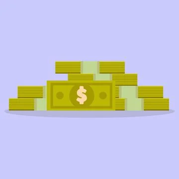 Stack of money vector illustration, pile of cash. Illustrazione stock