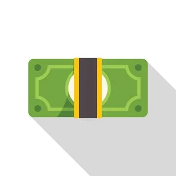 Stack of money wrapped with a rubber band, illustrating financial savings Stock Illustration