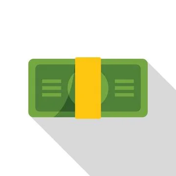 Stack of money wrapped with yellow ribbon, finance concept Stock Illustration
