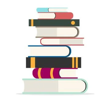 Stack of multi colored books Stock Illustration