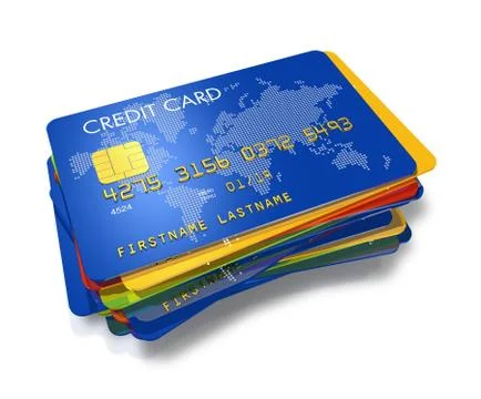 Stack of multi colored credit cards Illustrazione stock