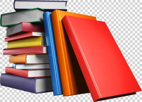 A stack of multicolored books. Education concept, back to school. 3d Stock Illustration