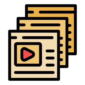 Stack of multimedia content representing online streaming platform Illustrazione stock