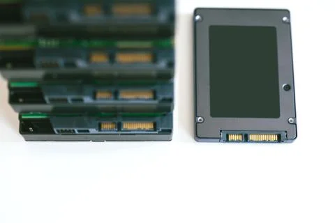 Stack of multiple HDD with one SSD Foto stock