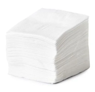 Stack of napkins isolated on white Stock Photos