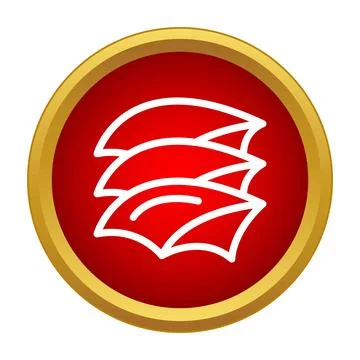 Stack of napkins or tissues icon button 库存插图