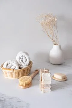 A stack of natural organic handmade soap Stock Photos