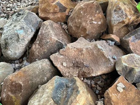 Stack of natural stones outdoors Stock Photos