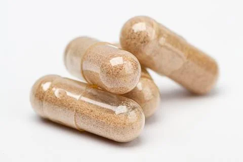 Stack of natural supplement Stock-Fotos