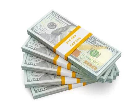 Stack of new 100 US dollars 2013 edition banknotes Stock Illustration