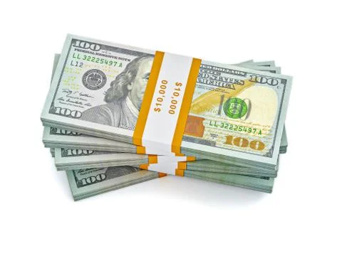 Stack of new 100 US dollars banknotes Illustrazione stock