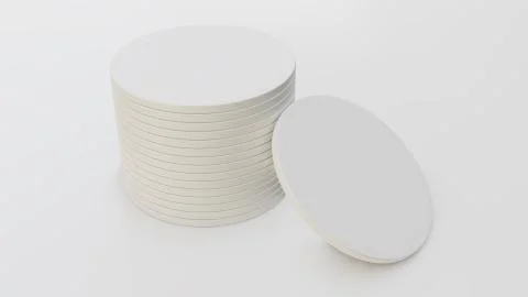 Stack of new beer coasters 스톡 일러스트