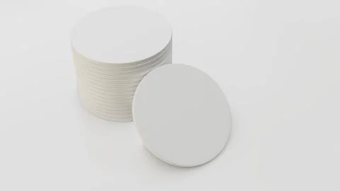 Stack of new beer coasters 스톡 일러스트