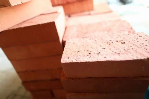 Stack of new bricks Stock Photos