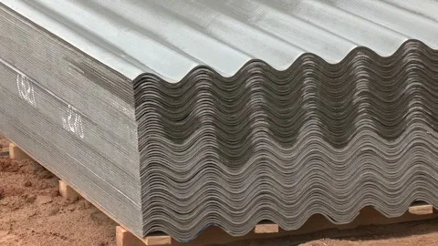 Stack of new corrugated slate sheets. Video stock 249923311