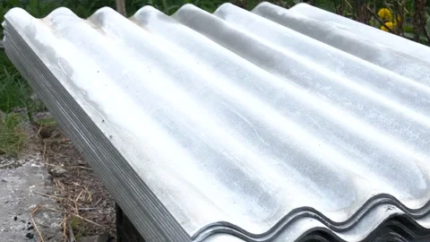 Stack of new corrugated slate sheets. Video stock 290066166
