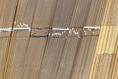 Stack of new Disassembled condition packaging corrugated carboard boxes. lo.. Stock Photos