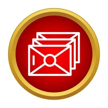 Stack of new email messages in an inbox icon Stock Illustration
