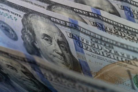 Stack Of New One Hundred Dollar Bills Stock Photos