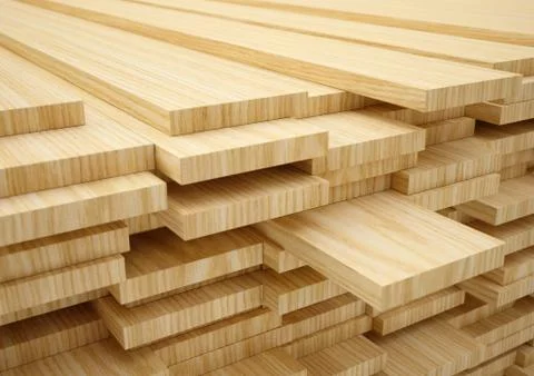 Stack of new wooden planks Stock Illustration