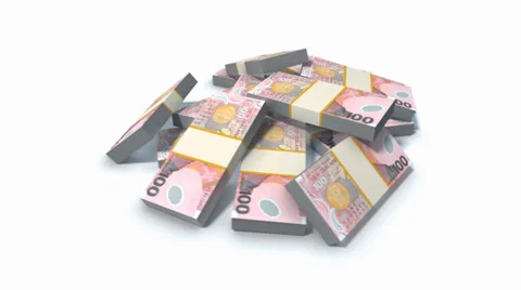 Stack of New Zealand dollars Stock Footage 39326325