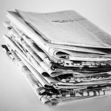 Stack of newspaper black and white color tone style Stock Photos