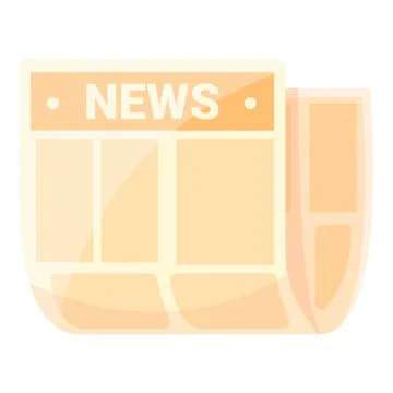 Stack newspaper icon, cartoon style Stock Illustration