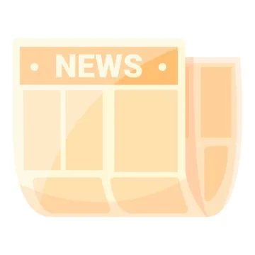 Stack newspaper icon, cartoon style Stock Illustration