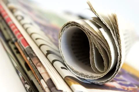 Stack of newspaper Stock Photos