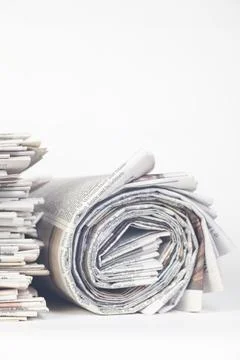 Stack of newspaper Stock Photos