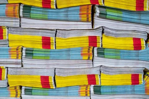 Stack of newspaper in print shop Stock Photos