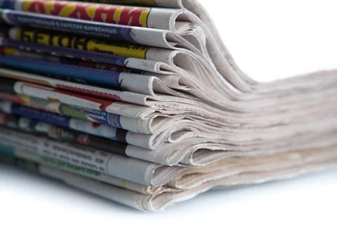 Stack of newspapers close-up Stock-Fotos