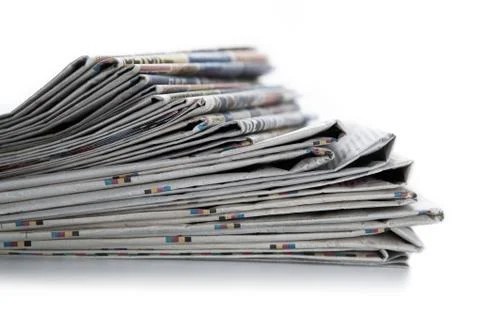 Stack of newspapers close-up Stock-Fotos