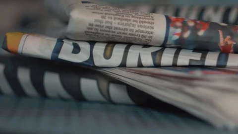Stack of newspapers Stock Footage 94629665