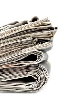 Stack of newspapers. Stock Photos