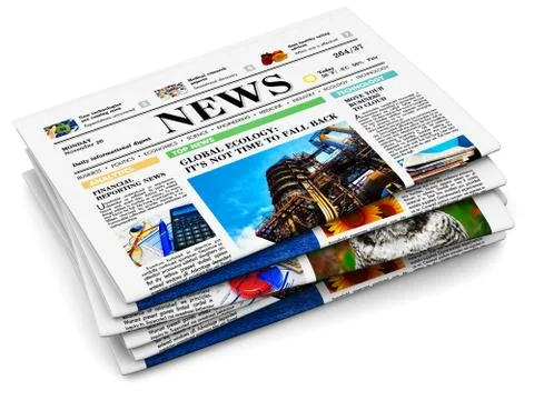 Stack of newspapers Stock Photos