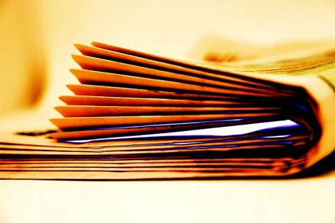 A stack of newspapers. They are ready for distribution to readers. Changed .. Stock Photos