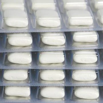 Stack of nicotine gum Stock Photos