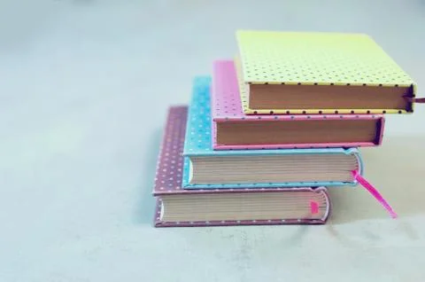 Stack of note-books Personal diary back to school Foto stock