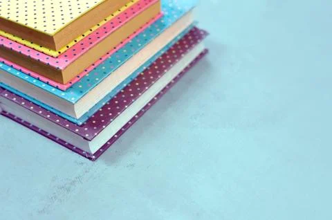 Stack of note-books Personal diary back to school Stock Photos