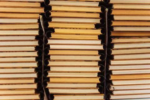 Stack of notebooks and books close -up Stock Photos